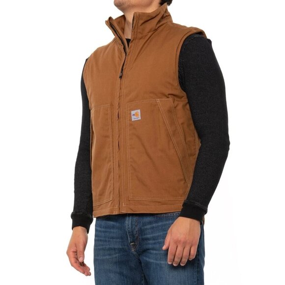 NWT$200 Carhartt Fire-Resistant Quick Duck® Insulated Vest Brown 103387 XL TALL - Picture 1 of 10